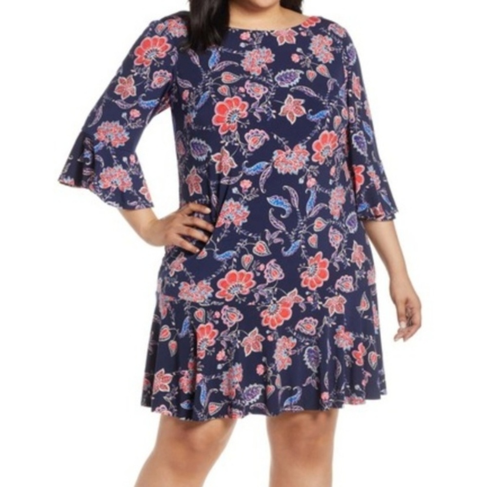 Eliza J Plus Size Bell Sleeve Dress